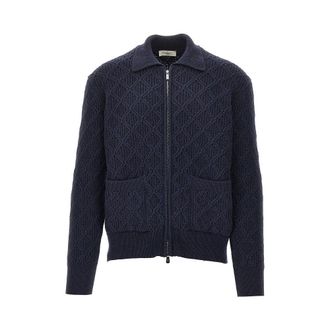 PIACENZA 1733 Diamond-motif wool full-zip cardigan Man 50