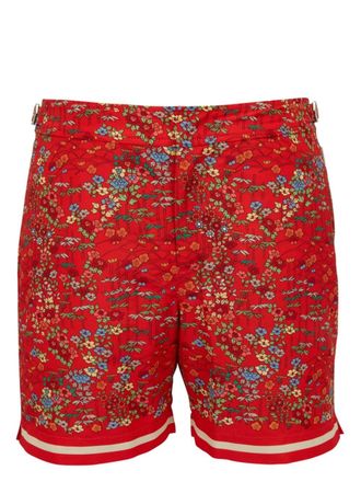 Orlebar Brown Zwembroek met bloemenprint - Rood