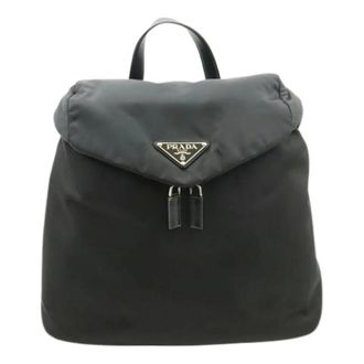 Prada Pre-owned Zaino in Pelle Re-Nylon - - Pre-owned - Donna - Nero - ONE SIZE