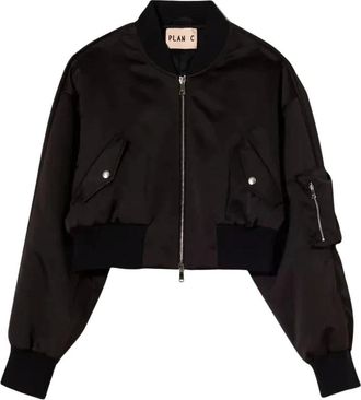 Plan C Chaqueta Bomber Duchesse Corta - Jackets - Mujer - Negro - S