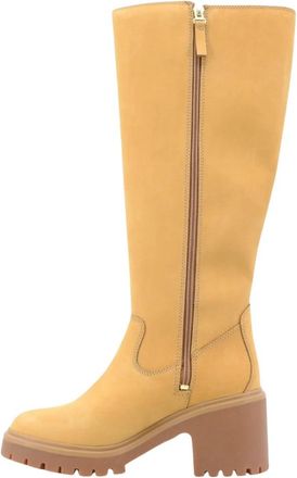 Timberland Stone Heights Tall Side-Zip Boot - Dames - Laarzen met Hak - Beige - 36 EU - Leer - Schoenen