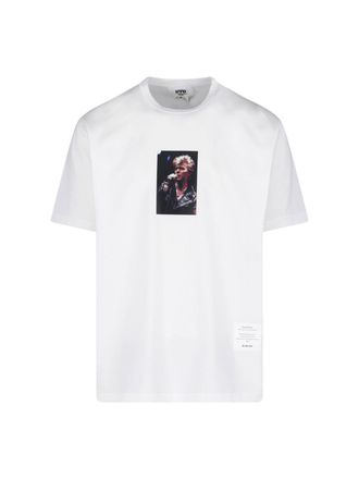 Junya Watanabe White Singer Graphic Print Cotton T-Shirt