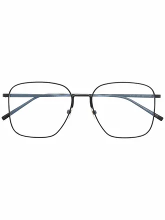 Saint Laurent Eyewear rounded frame glasses - unisex - Metal (Other) - 55 - Black