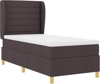 vidaXL Box Spring Bed with Mattress Dark Brown 190 x 90 cm Fabric vidaXL