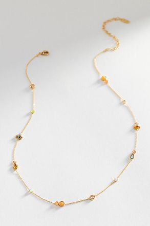 Anthropologie Mixed Small Crystal Delicate Necklace