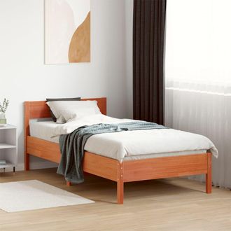 Berkfield Home Bed Frame without Mattress Wax Brown 90x190 cm Single Solid Wood Pine
