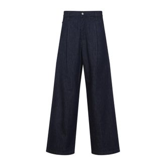 Dries Van Noten Blue Penning Cotton Jeans-Uomo