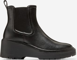 Cole Haan Womens Zer&oslash;grand Cityquest Waterproof Wedge Boots - Black Size 6.5