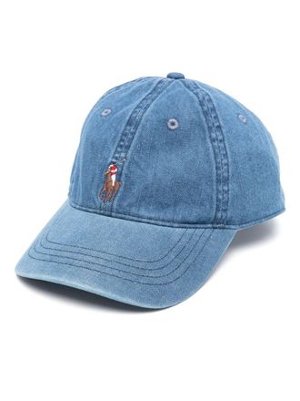 Polo Ralph Lauren Polo Pony baseball cap - men - Cotton/Calf Leather - One Size - Blue