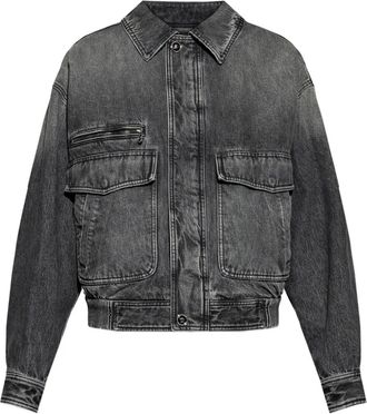 Versace Giacca con zip e tasche - Grigio