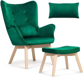 OEM Sill&oacute;n Orejero Sofotel Norse Con Reposapi&eacute;s, Verde Oscuro