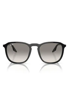 Ray-Ban 52mm Square Sunglasses in Black /Clear Gradient Grey at Nordstrom