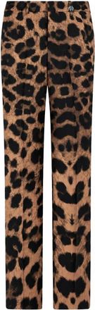 Philipp Plein Pantalones Rectos Leopardo - Trousers - Mujer - Marr&oacute;n - XS