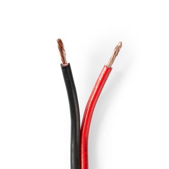 Nedis Cable De Altavoz 2x 250 Mm Cca 1000 M Redondo Pvc Negro Rojo Brida