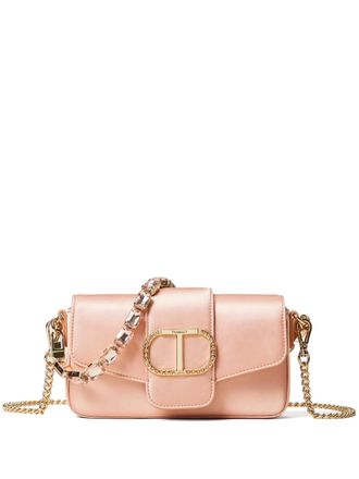 Twin-Set Borsa Amie in raso con strass - Rosa