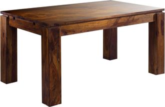 Massivmoebel24 Tavolo Da Pranzo Allungabile In Legno Di Sheesham / Palissandro 220x90x76 Miele Laccato Metro Life 157