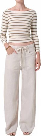 Citizens Of Humanity Brynn Drawstring Linen Pant In Pale Stone