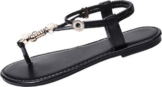 Generic Womens Flat Sandals Casual Open Toe Summer Shoes Stylish Lightweight Comfortable Breathable Slip On Sandals with Elastic Ankle Strap Beach Outdoor