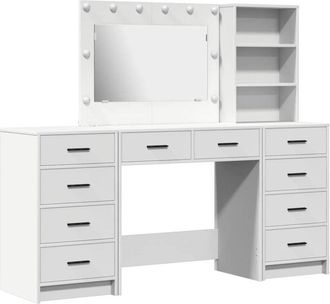 vidaXL Mesa De Tocador Con Caj&oacute;n 3 Pcs Blanco 40 X 41 X 135 Cm Vidaxl