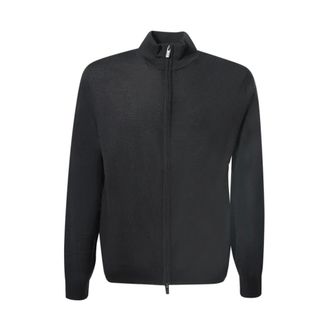Emporio Armani Truien & Vesten, Heren, Zwart, M, Wol, Volledig gevoerde cardigan van scheerwol