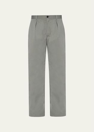 The Row Mens Tami Straight-Leg Pleated Wool Pants