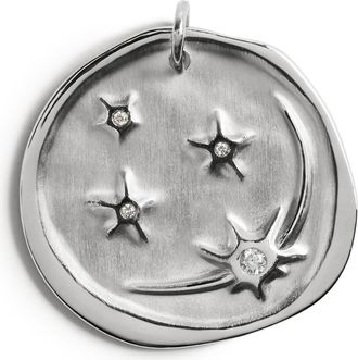 Monica Vinader Cosmic Ancient Coin Lab Grown Diamond Charm in Sterling Silver at Nordstrom