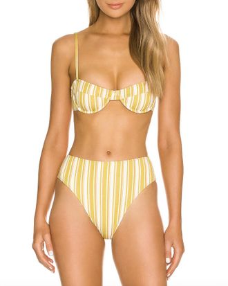 Faithfull The Brand Farrah Bikini Top In Temara Stripe Print