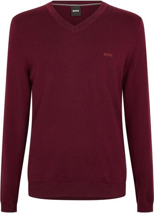 HUGO BOSS Mens Batisse E Knitted Top in Dark Red - Size X-Large