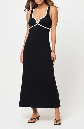 L*Space Sayge Maxi Cover-Up Dress in Black/Cream at Nordstrom, Size X-Large