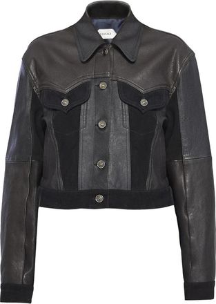 Versace Leren Slim Blouson - Dames - Leren en Su&egrave;de Jassen - Zwart - L - Leer - Jassen