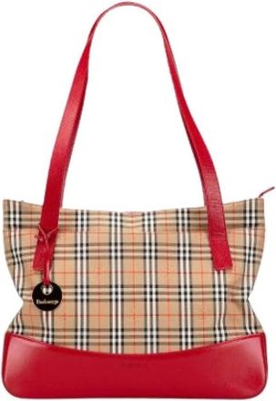 Burberry Pre-owned Tote Bags, female, Beige, Size: ONE SIZE Pre-owned Leather Shoulder Bag