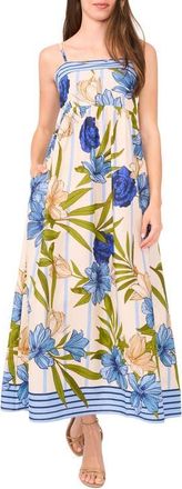 CeCe by Cynthia Steffe Print Sleeveless Maxi Dress in Eggnog at Nordstrom, Size X-Large