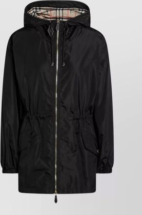 Burberry hooded nylon parka elastic waistband