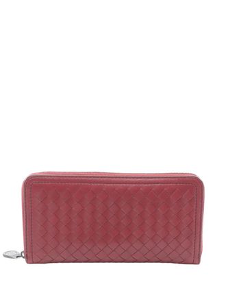 Bottega Veneta 2012-2025 Nappa Intrecciato Zip Around Wallet long wallets - women - Nappa Leather - One Size - Red