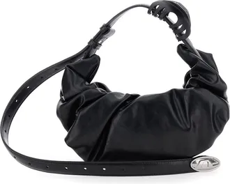 Diesel grab D Black Handbag With Adjustable Shoulder Strap And Hair Clip Detail On The Handle In Ecoleather Woman