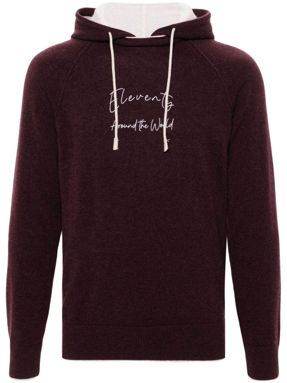 パーカー・フーディ Eleventy Stripe-Detail Wool Sweatshirt Eleventy stripe-detail Wool Sweatshirt | Blue | FARFETCH