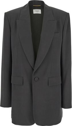 Saint Laurent Grey Single-Breasted Blazer