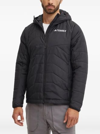 adidas hooded-neck insulated jacket - men - Recycled Polyester - S - Black