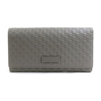 Gucci Gray Leather Long Wallet (Bi-Fold) (Pre-Owned)