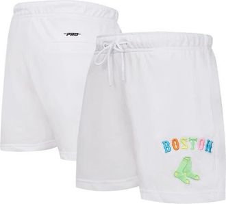 Pro Standard Womens Pro Standard White Boston Red Sox Washed Neon Shorts at Nordstrom, Size Large