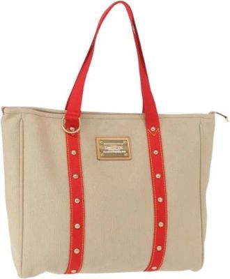 Louis Vuitton Pre-owned Tote Bags, female, Beige, Size: ONE SIZE Pre-owned Canvas Tote Bag