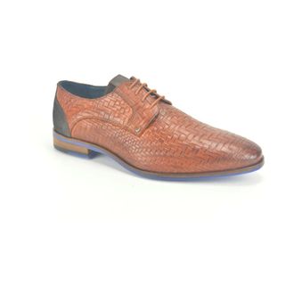 Berkelmans Gevlochten Print Geklede Schoenen - Heren - Nette schoenen - Bruin - 40 EU - Leer - Schoenen