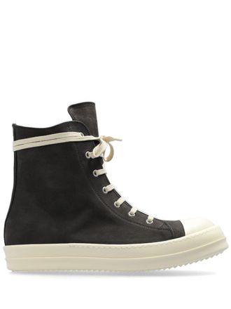 Rick Owens lace-up hi-top trainers - men - Leather/Rubber/Leather - 48 - Black