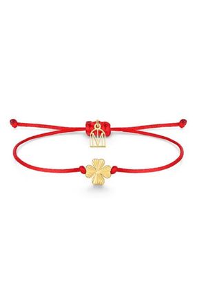 Mantra Clover Good Luck bracelet in Yellow Gold at Nordstrom