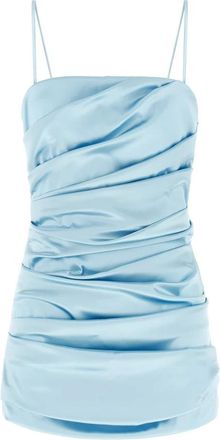 Dolce & Gabbana Gedrapeerde Geplooide Mini-jurk - Dames - Feestkleedjes - Blauw - L - Leer - Kleedjes