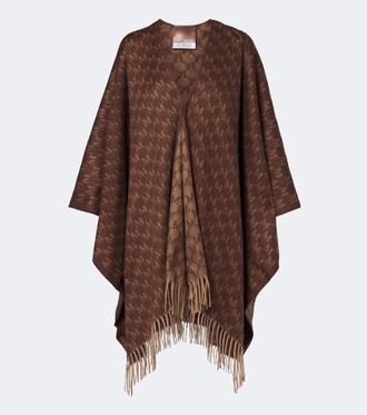 Max Mara Fringed camel hair shawl