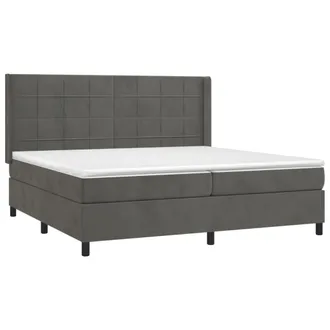 vidaXL Vidaxl - Letto A Molle Con Materasso E Led Grigio Scuro 200x200 Cm
