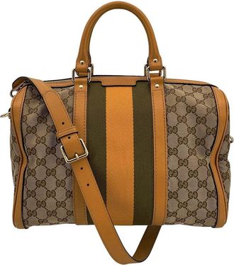 Gucci Yellow Cotton Boston Handbag (Authentic Pre-Loved)