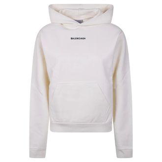 Balenciaga Hoodies, female, Beige, Size: L Back Hoodie