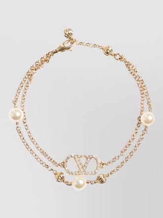 Valentino Garavani vlogo signature bracelet metal pearls crystals